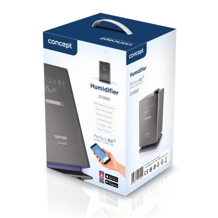 Concept ZV2021-  Овлажнител за въздух с ароматен дифузер PERFECT AIR SMART 4,6 l 110W/230V Wi-Fi антрацит + дистанционно управление