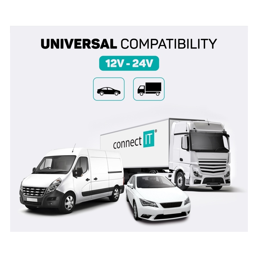 CONNECT IT CCC-8600-BK - FM предавател за кола с функция handsfree, черен