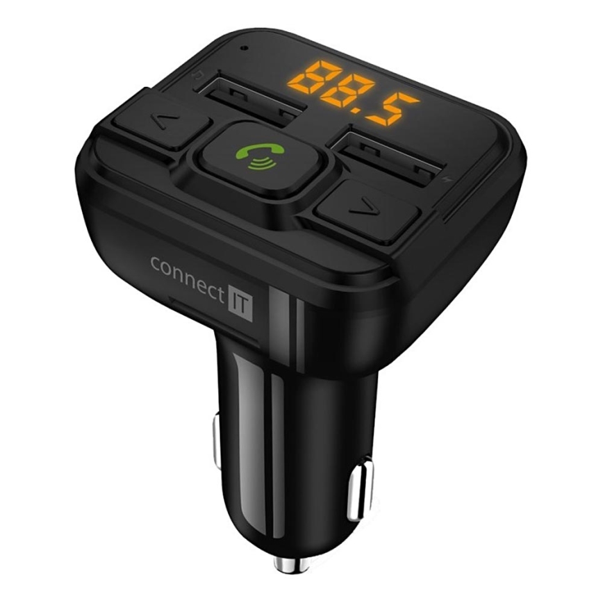 CONNECT IT CCC-8600-BK - FM трансмитер за кола с функция свободни ръце черен