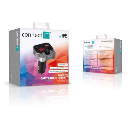 CONNECT IT CCC-8900-AN - FM предавател за кола с функция handsfree, черен/сребрист