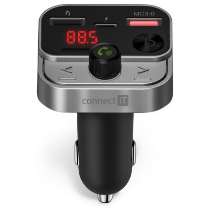 CONNECT IT CCC-8900-AN - FM предавател за кола с функция handsfree, черен/сребрист