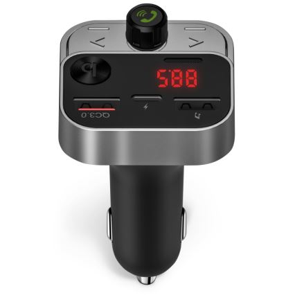 CONNECT IT CCC-8900-AN - FM предавател за кола с функция handsfree, черен/сребрист