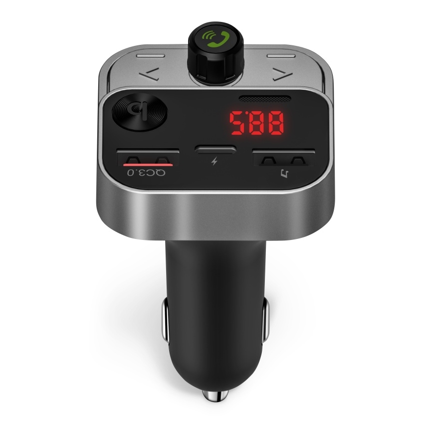 CONNECT IT CCC-8900-AN - FM предавател за кола с функция handsfree, черен/сребрист