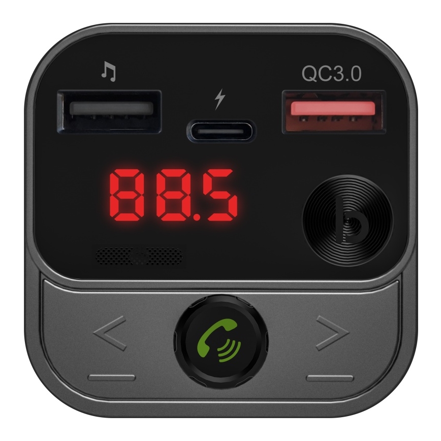 CONNECT IT CCC-8900-AN - FM предавател за кола с функция handsfree, черен/сребрист