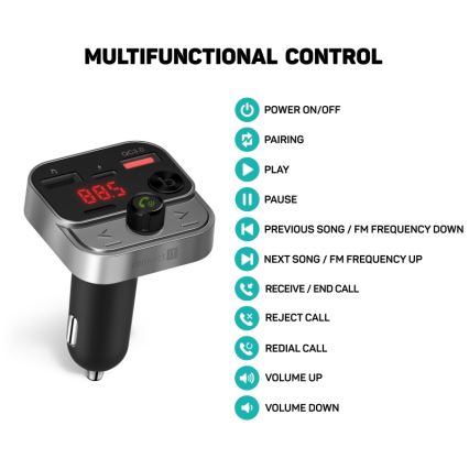 CONNECT IT CCC-8900-AN - FM трансмитер за кола с функция свободни ръце черен/сребрист