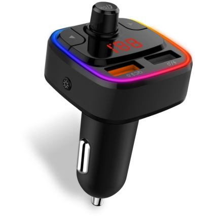 CONNECT IT CCC-9090-BK - LED RGB FM трансмитер за кола с функция свободни ръце черен
