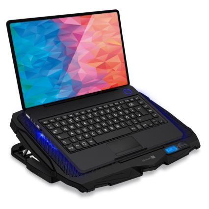 CONNECT IT CCP-2200-BK - Охладител за лаптоп 4x вентилатор 2xUSB черен/син
