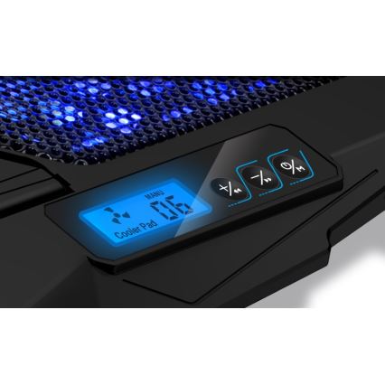 CONNECT IT CCP-2200-BK - Охладител за лаптоп 4x вентилатор 2xUSB черен/син