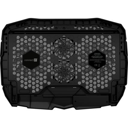 CONNECT IT CCP-2200-BK - Охладител за лаптоп 4x вентилатор 2xUSB черен/син