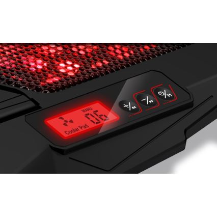 CONNECT IT CCP-2200-RD - Охладител за лаптоп 4x вентилатор 2xUSB черен/червен