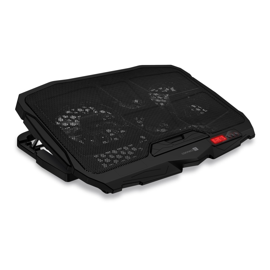 CONNECT IT CCP-2200-RD - Охладител за лаптоп 4x вентилатор 2xUSB черен/червен
