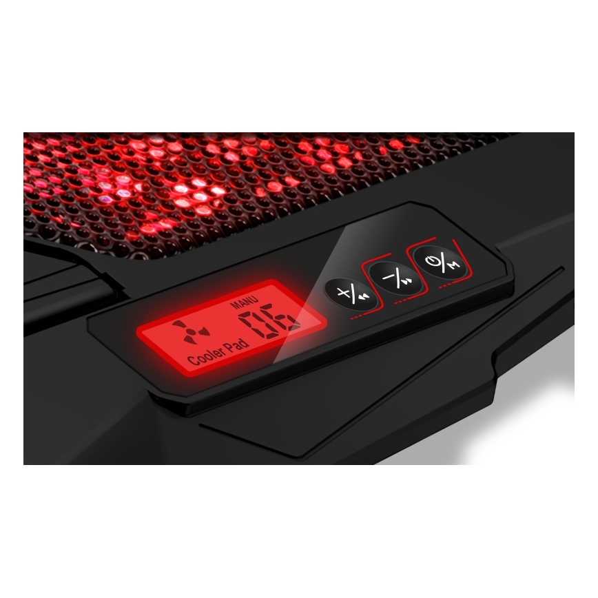 CONNECT IT CCP-2200-RD - Охладител за лаптоп 4x вентилатор 2xUSB черен/червен