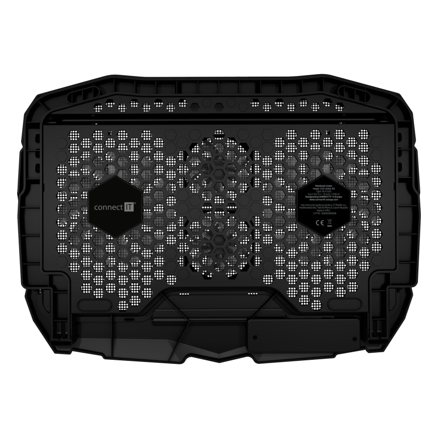 CONNECT IT CCP-2200-RD - Охладител за лаптоп 4x вентилатор 2xUSB черен/червен