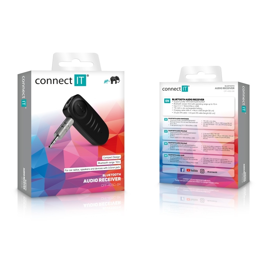 CONNECT IT CFF-4050-BK - Bluetooth audio приемник AUX 110 mAh