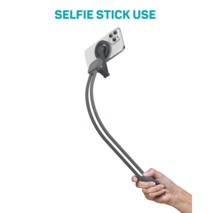 CONNECT IT CFF-6020-GY - Гъвкав магнитен държач за телефон за носене на врата, съвместим с MagSafe