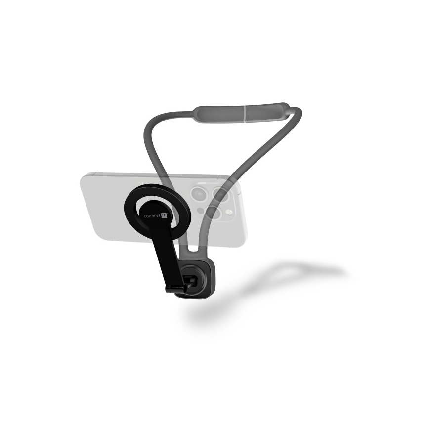 CONNECT IT CFF-6020-GY - Гъвкав магнитен държач за телефон за носене на врата, съвместим с MagSafe