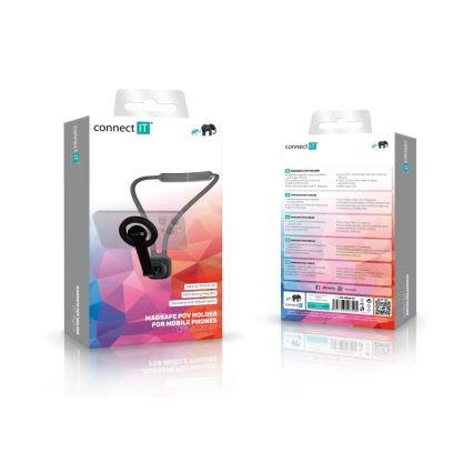 CONNECT IT CFF-6020-GY - Гъвкав магнитен държач за телефон за носене на врата, съвместим с MagSafe