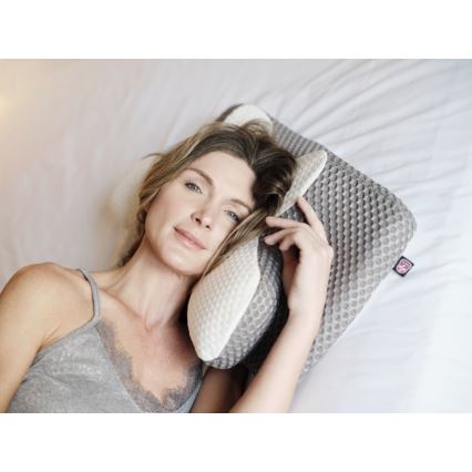 CONNECT IT CFH-6031-WH - Анатомична възглавница Lyra бяла/сива