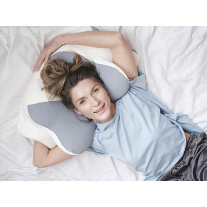 CONNECT IT CFH-6032-WH - Анатомична възглавница Gemini бял/сив