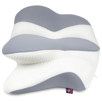CONNECT IT CFH-6032-WH - Анатомична възглавница Gemini бял/сив