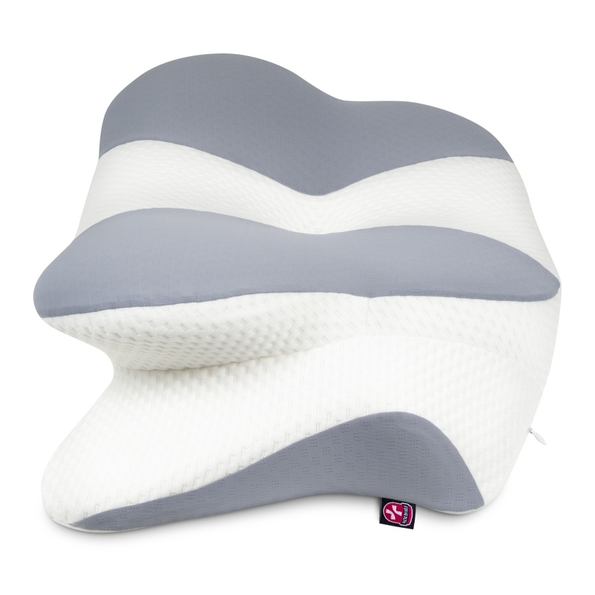 CONNECT IT CFH-6032-WH - Анатомична възглавница Gemini бял/сив