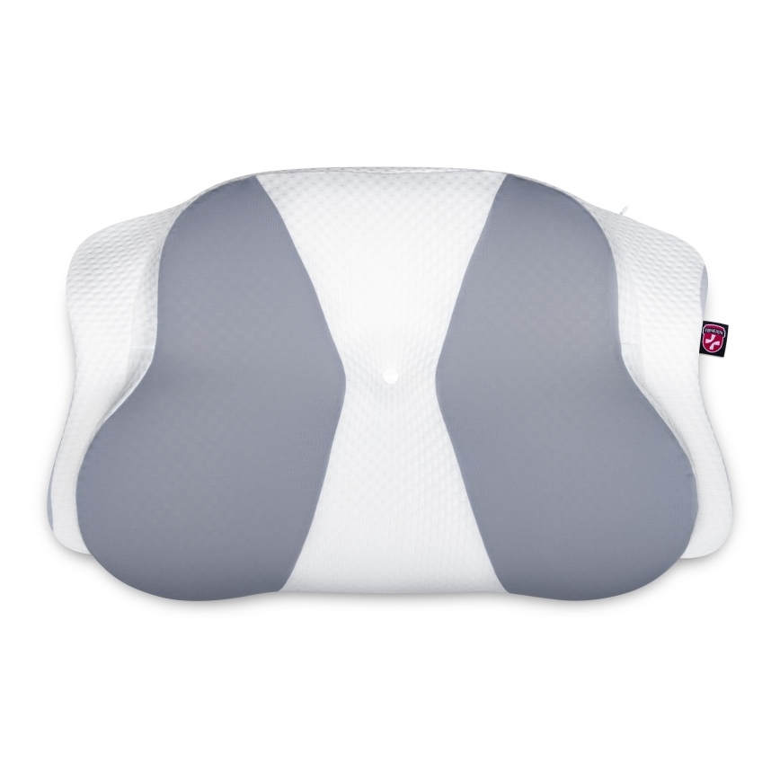 CONNECT IT CFH-6032-WH - Анатомична възглавница Gemini бял/сив