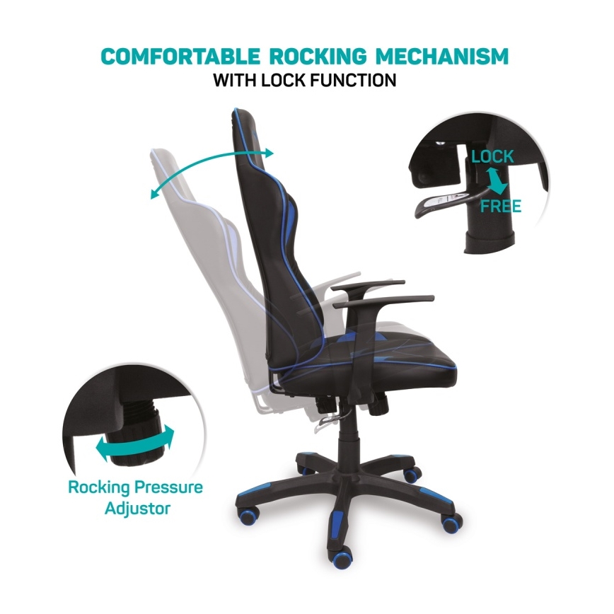 CONNECT IT CGC-0700-BL - Геймърски стол LeMans Pro черно/синьо