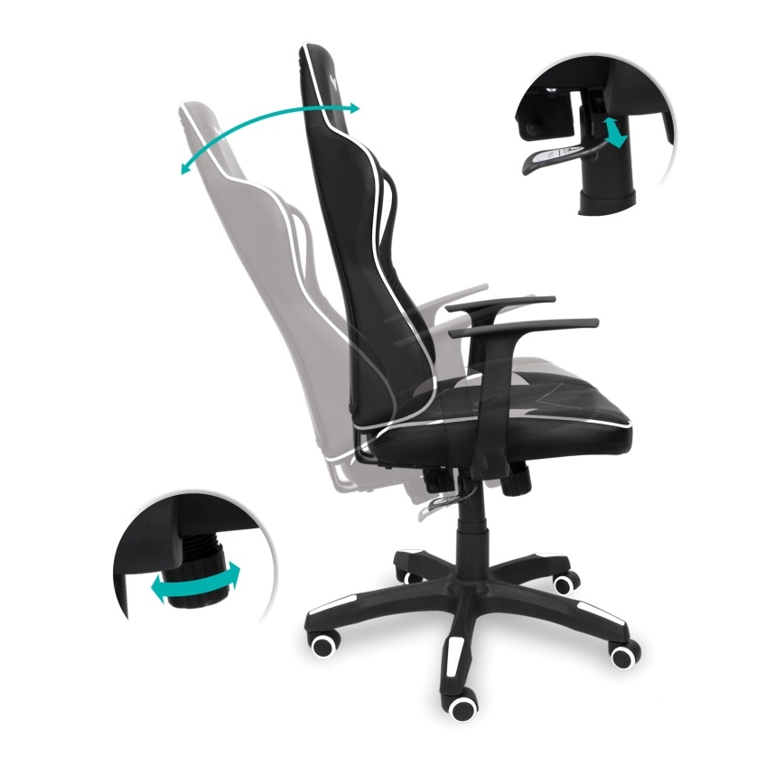 CONNECT IT CGC-0700-WH - Геймърски стол LeMans Pro черно/бяло