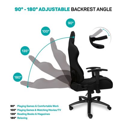 CONNECT IT CGC-1200-BK - Геймърски стол Monaco Pro черен