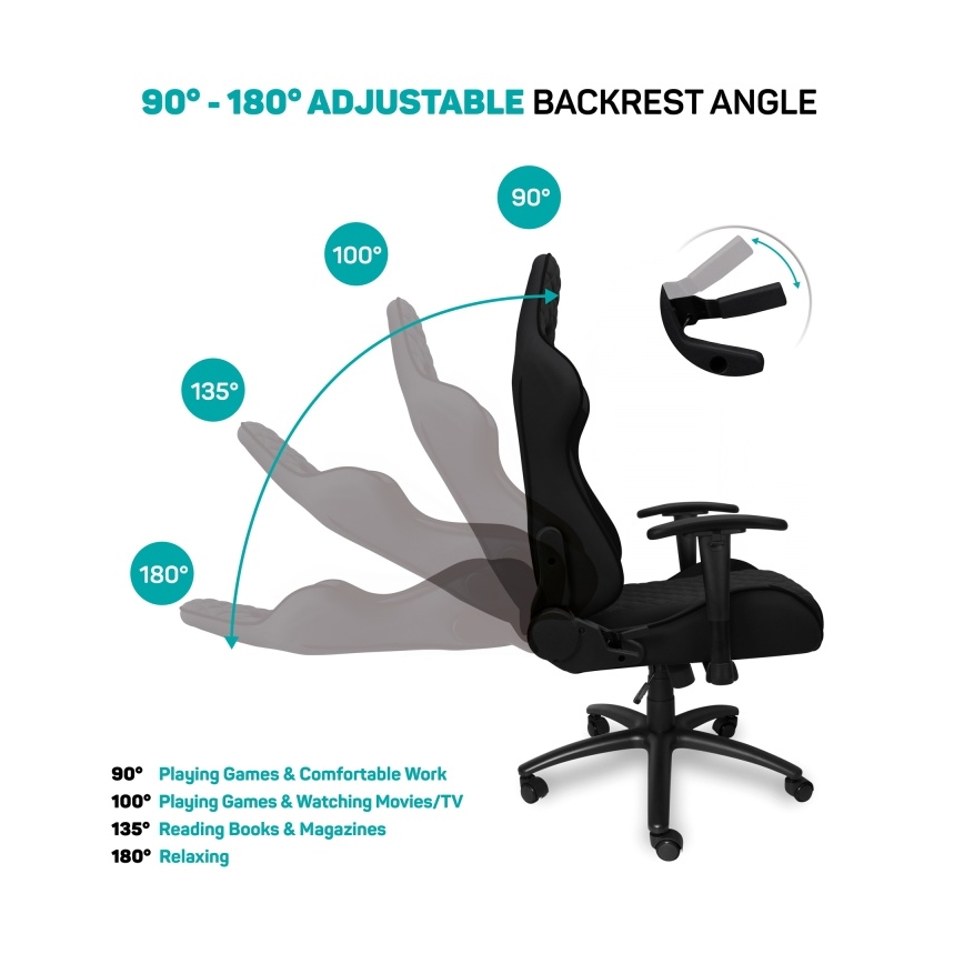 CONNECT IT CGC-1200-BK - Геймърски стол Monaco Pro черен