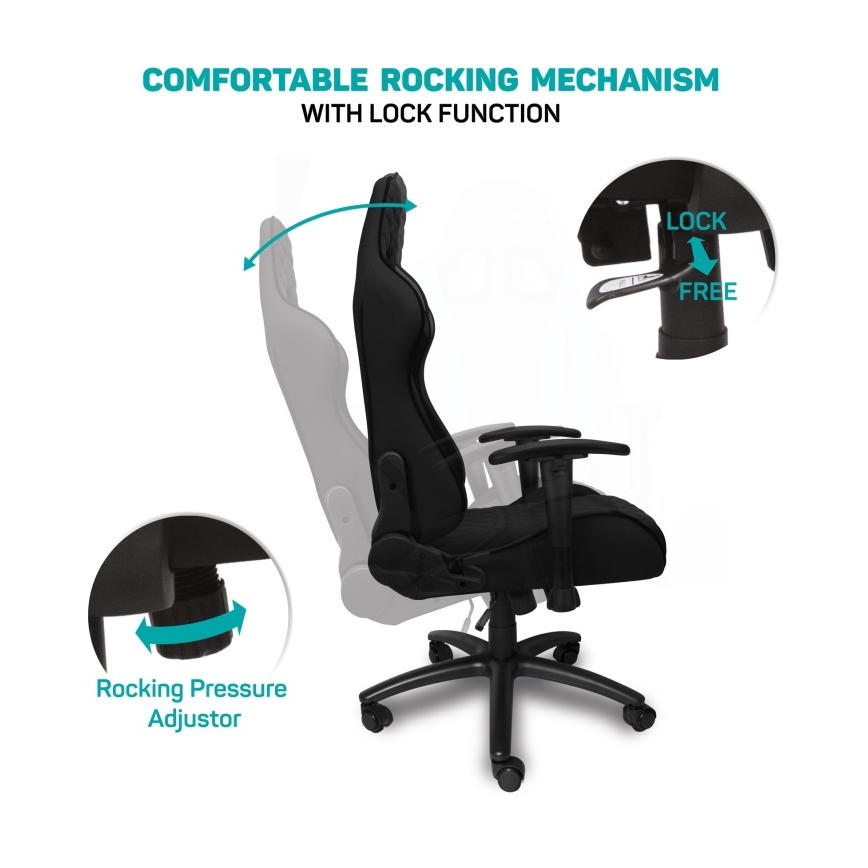 CONNECT IT CGC-1200-BK - Геймърски стол Monaco Pro черен