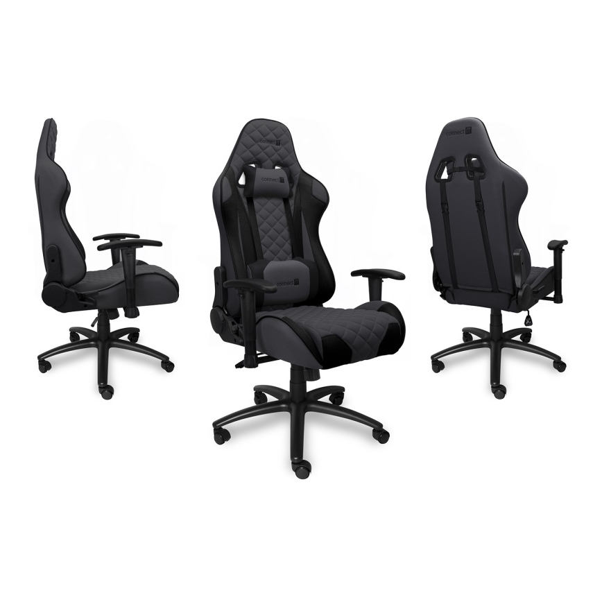 CONNECT IT CGC-1200-GY - Геймърски стол Monaco Pro сив/черен