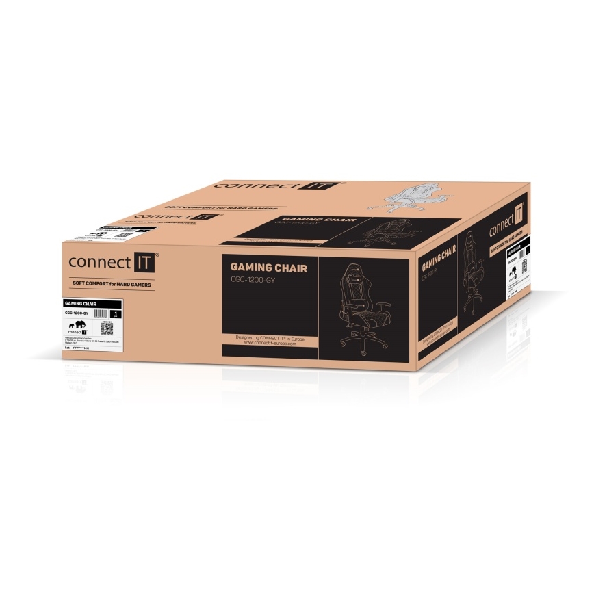 CONNECT IT CGC-1200-GY - Геймърски стол Monaco Pro сив/черен