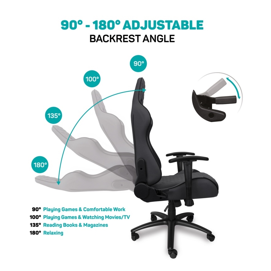 CONNECT IT CGC-1200-GY - Геймърски стол Monaco Pro сив/черен