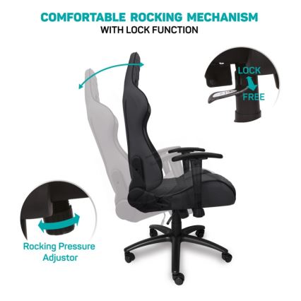 CONNECT IT CGC-1200-GY - Геймърски стол Monaco Pro сив/черен