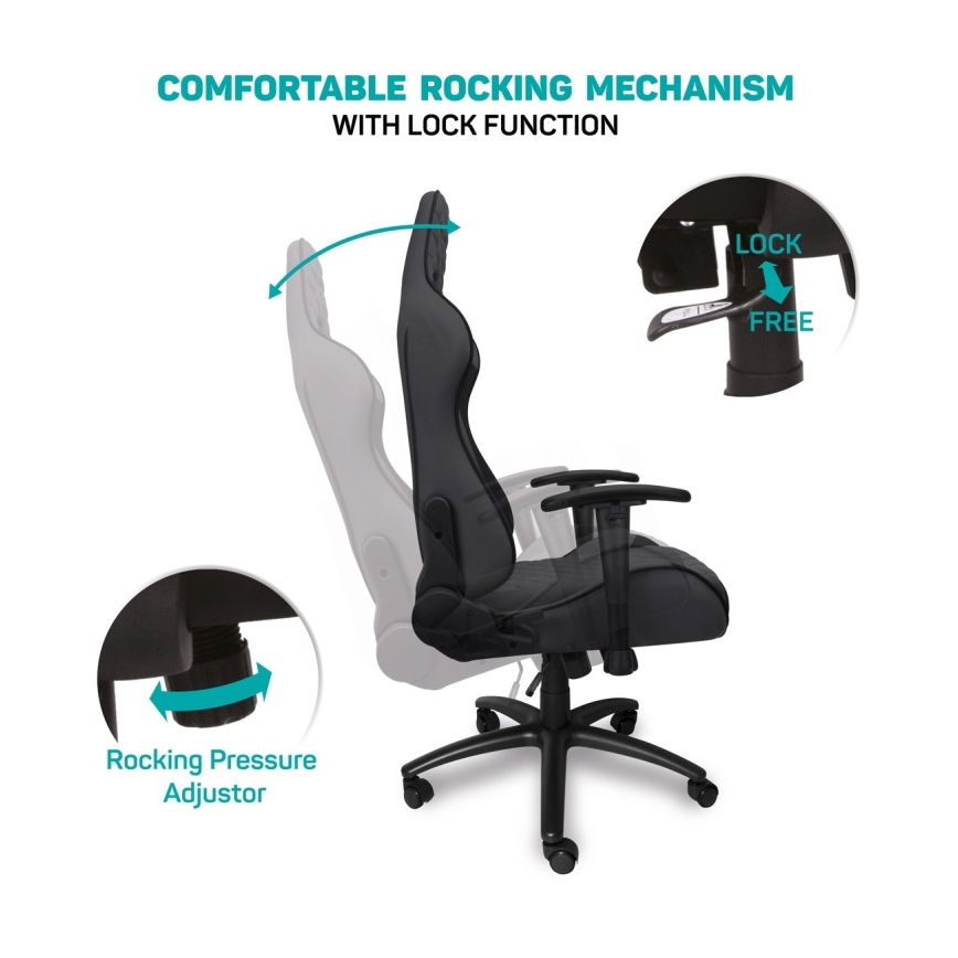 CONNECT IT CGC-1200-GY - Геймърски стол Monaco Pro сив/черен