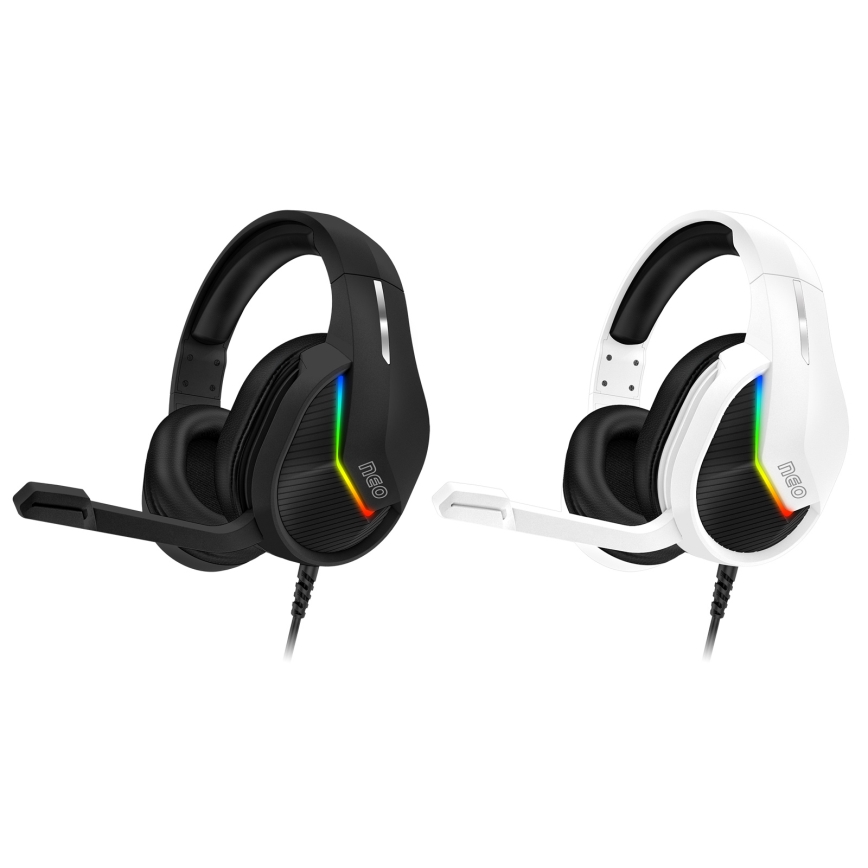 CONNECT IT CHP-3595-BK - LED RGB Гейминг слушалки с кабел с микрофон черен