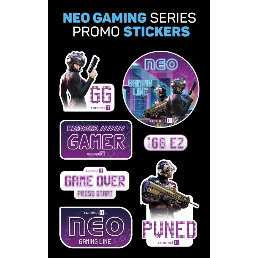 CONNECT IT CHP-3595-BK - LED RGB Гейминг слушалки с кабел с микрофон черен