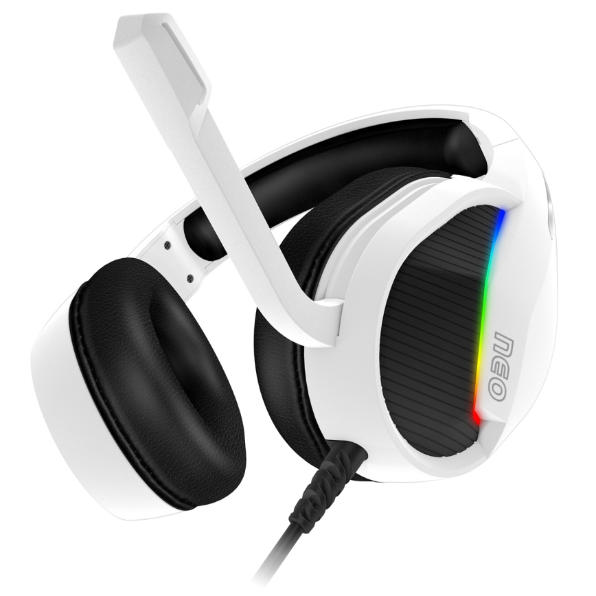 CONNECT IT CHP-3595-WH - LED RGB Гейминг слушалки с кабел с микрофон бял/черен