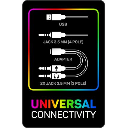 CONNECT IT CHP-3595-WH - LED RGB Гейминг слушалки с кабел с микрофон бял/черен