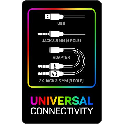 CONNECT IT CHP-5500-BL - LED Гейминг слушалки с кабел с микрофон черен/син