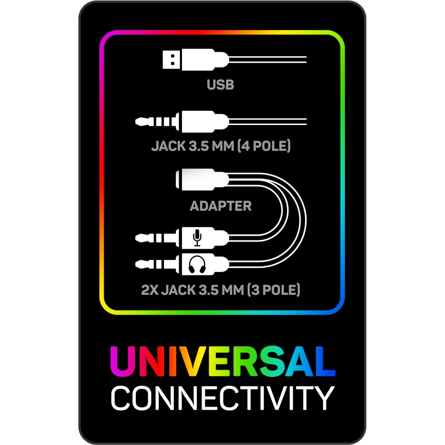 CONNECT IT CHP-5500-BL - LED Гейминг слушалки с кабел с микрофон черен/син