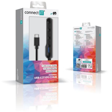 CONNECT IT CHU-5000-BK - USB-C hub 4в1