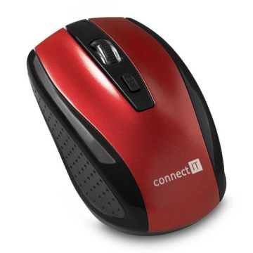 CONNECT IT CI-1224 - Безжична мишка 800/1200/1600 DPI 2xAAA черна/червена