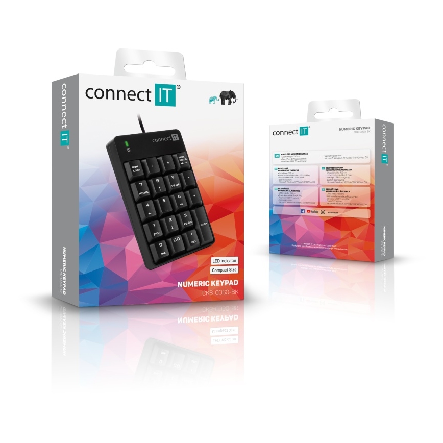 CONNECT IT CKB-0060-BK - Жична цифрова клавиатура черен