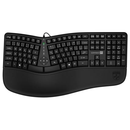 CONNECT IT CKB-2800-CS - Ергономична безжична клавиатура с CZ/SK локализация черен