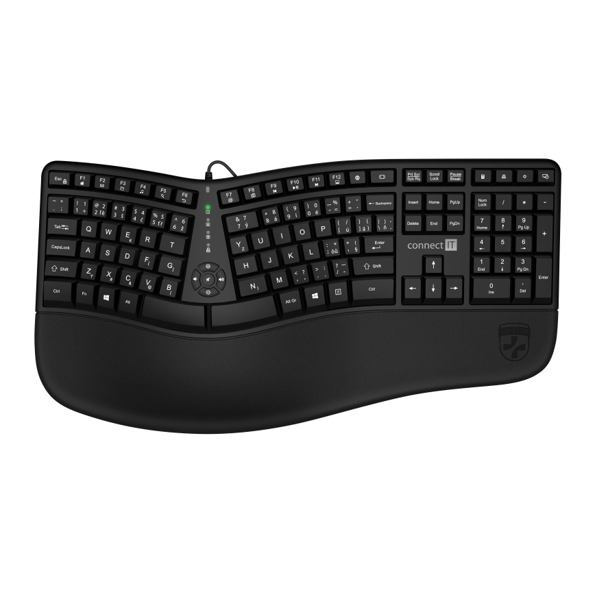 CONNECT IT CKB-2800-CS - Ергономична безжична клавиатура с CZ/SK локализация черен