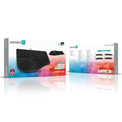 CONNECT IT CKB-2800-CS - Ергономична безжична клавиатура с CZ/SK локализация черен