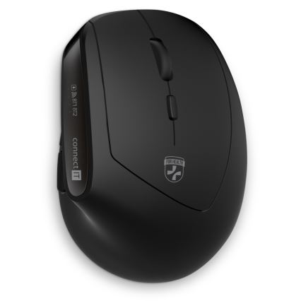 CONNECT IT CKM-6010-CS - Ергономична безжична клавиатура и мишка 800/1200/1600/2400 DPI с CZ/SK локализация 1xAA + 2xAAA черен