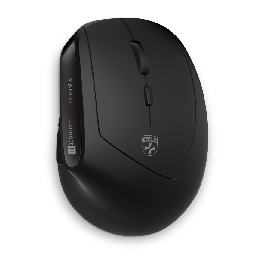 CONNECT IT CKM-6010-CS - Ергономична безжична клавиатура и мишка 800/1200/1600/2400 DPI с CZ/SK локализация 1xAA + 2xAAA черен